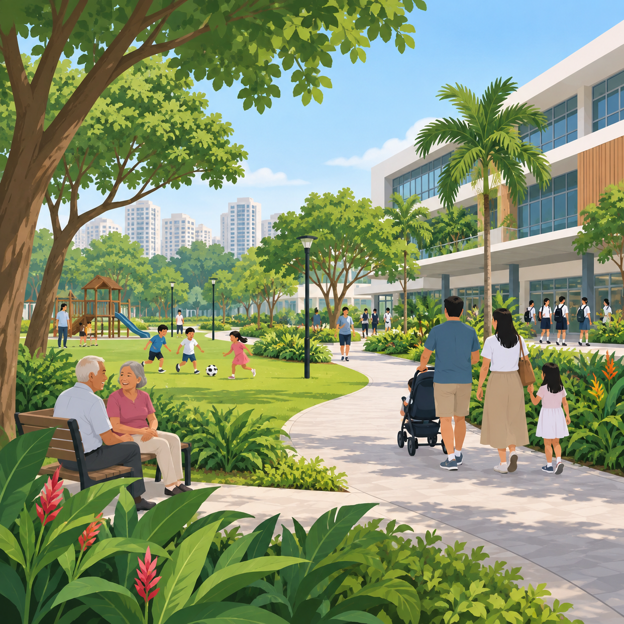 印度国际学校让出地块助新加坡实龙岗居民拥有公园