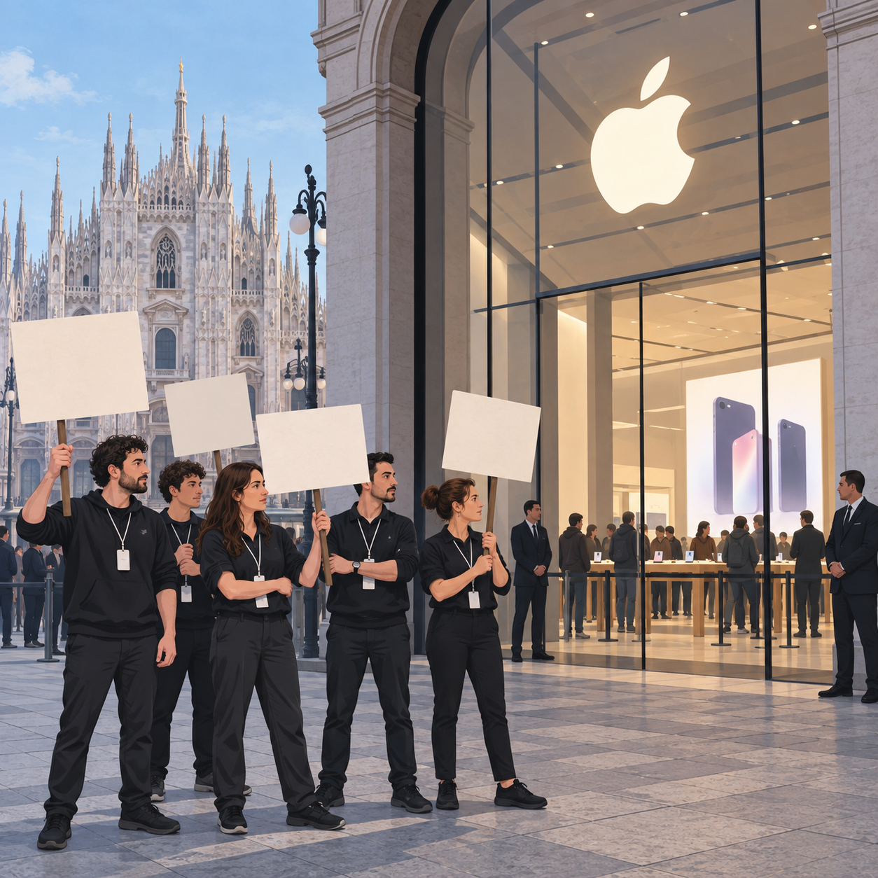 意大利苹果商店员工在iPhone 18 Pro发布日罢工