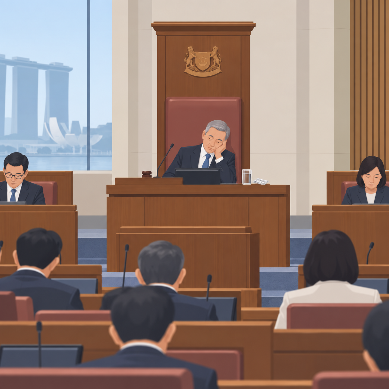 新加坡国会主席为议会期间打瞌睡道歉：当时身体不适并服用药物