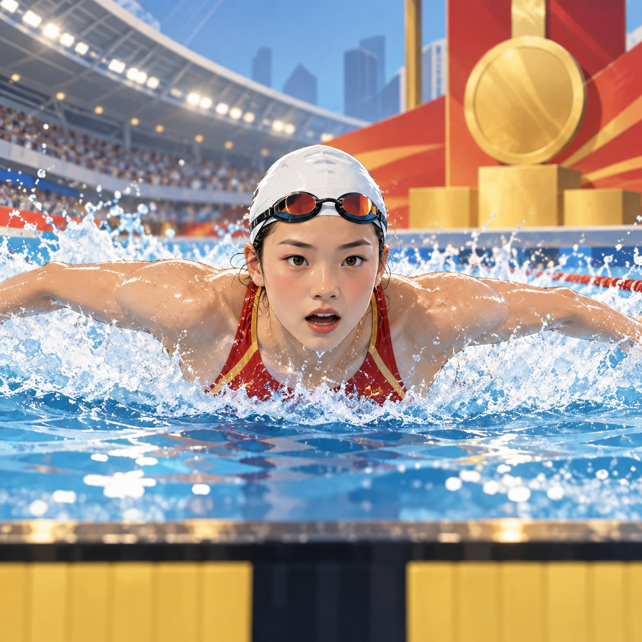 13岁余子迪亚运会游泳首日夺金助中国队强势开局