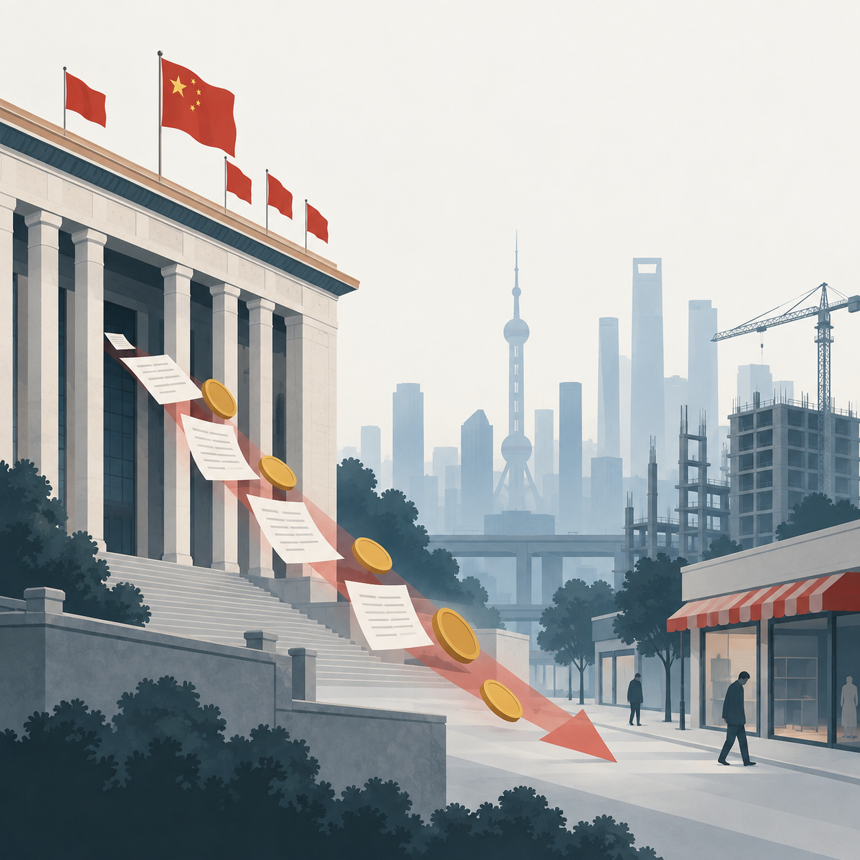 中国8月财政支出降幅扩大 内需疲弱或持续