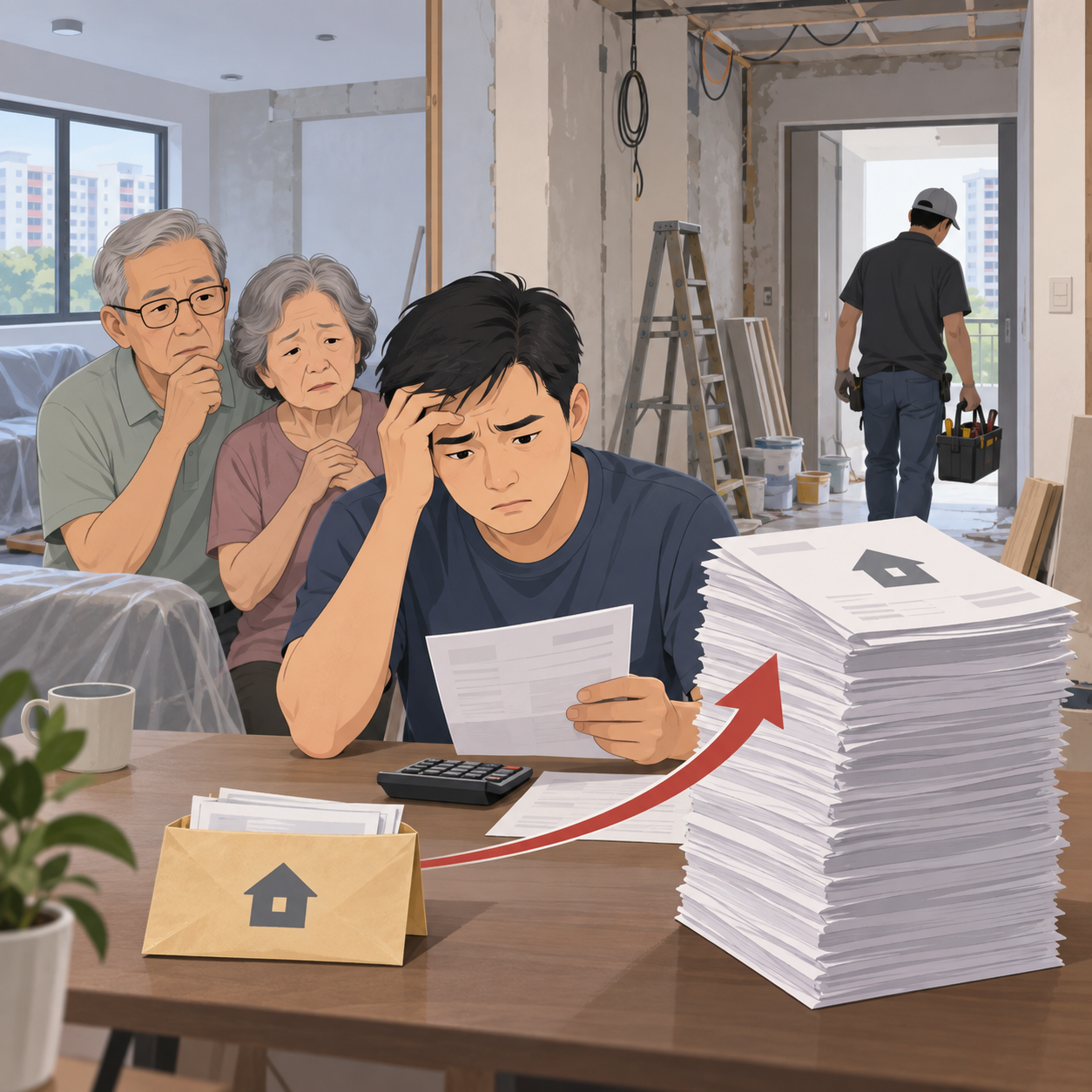 新加坡家庭装修预算8万新元，承包商不断加价后失联，最终花费21.6万新元