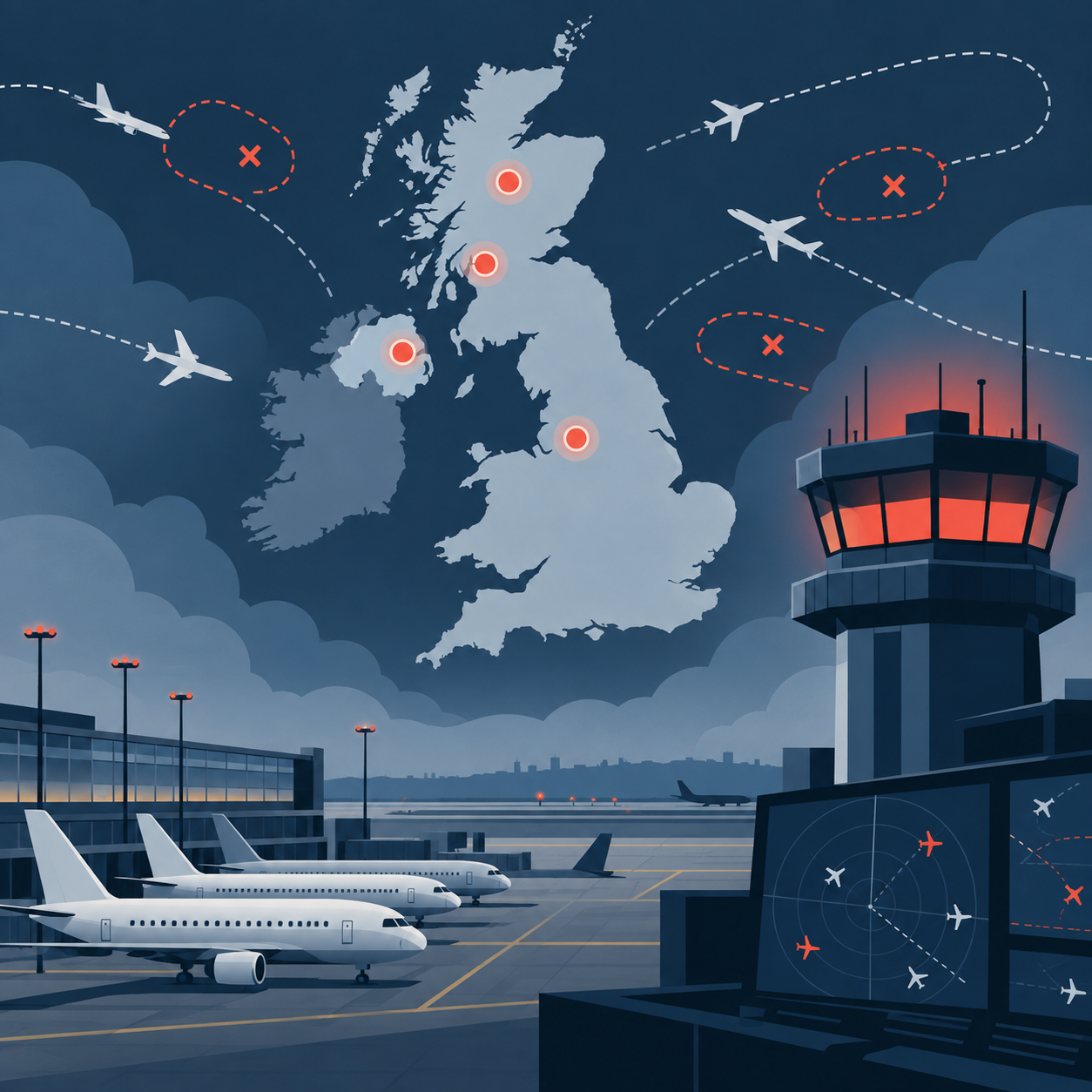 英国空中交通管制故障导致多座机场航班延误