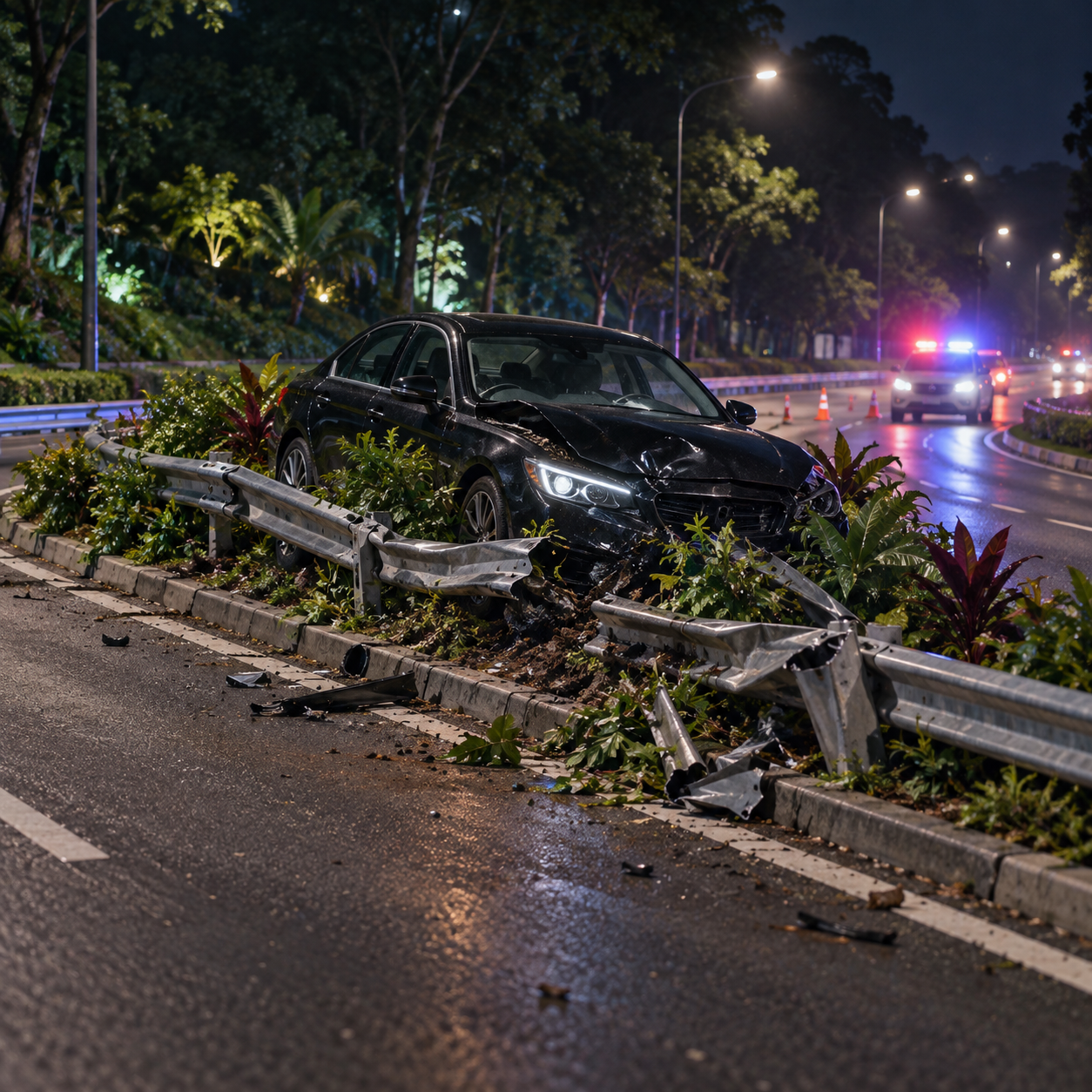 Upper Bukit Timah路发生撞击事故，27岁司机协助警方调查