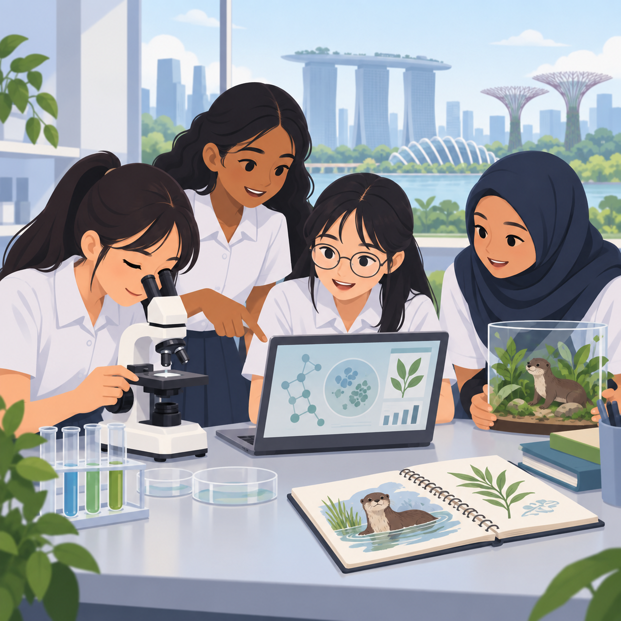 新加坡女生组织科学研究项目，激发女性学生对STEM的兴趣