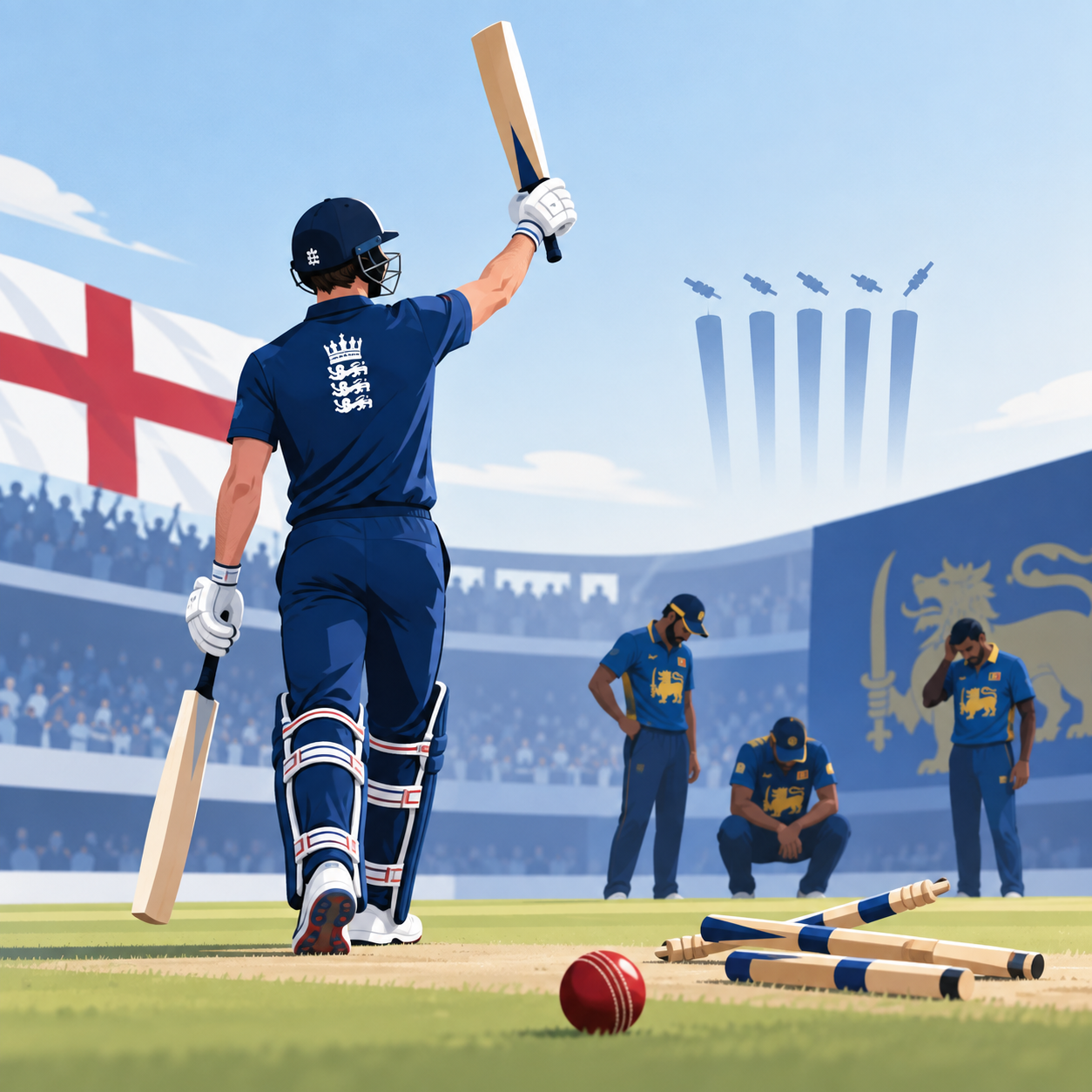杰克斯五次得 wicket并以46分不败，英格兰大胜斯里兰卡
