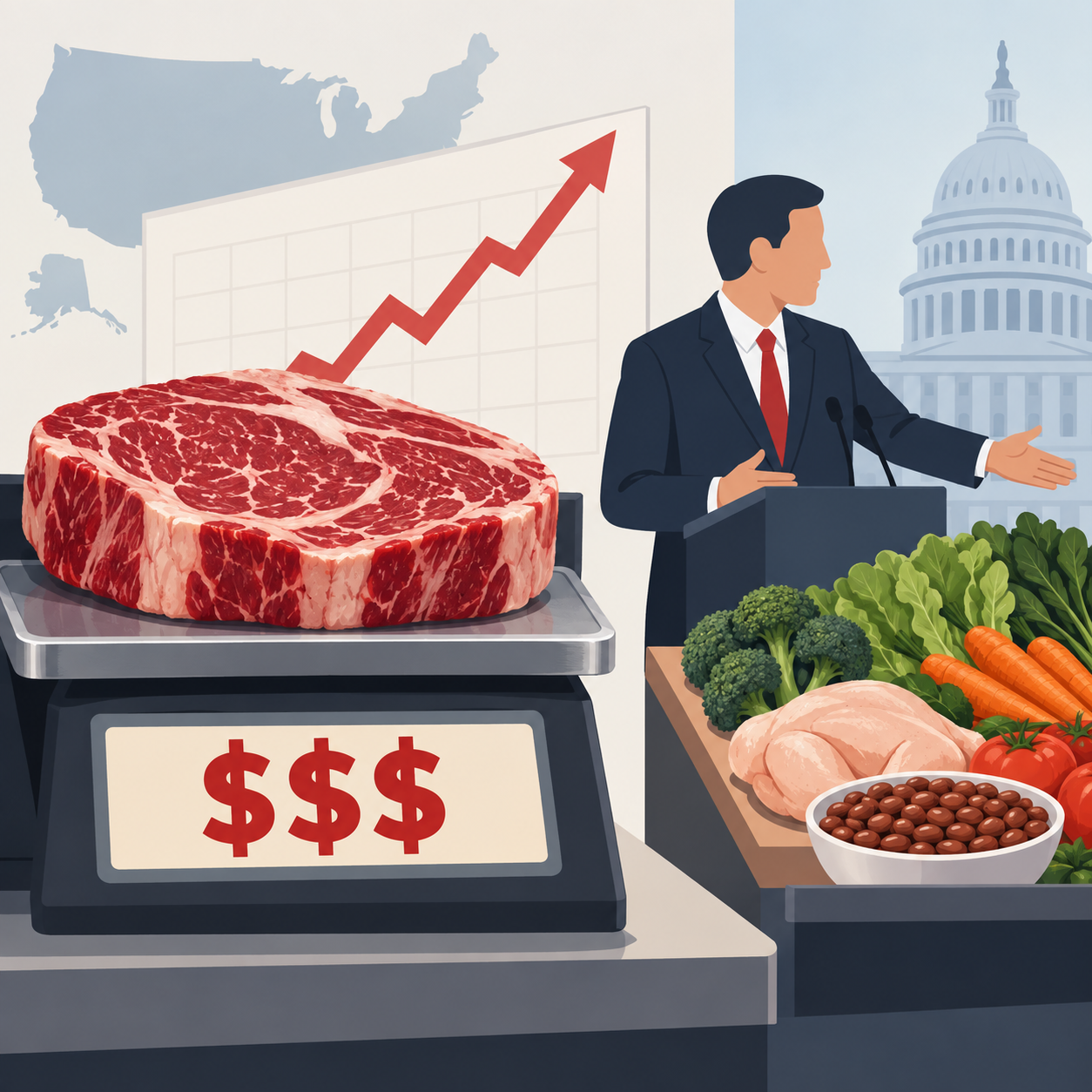 美国牛肉价格高涨，特朗普政府官员建议民众调整饮食