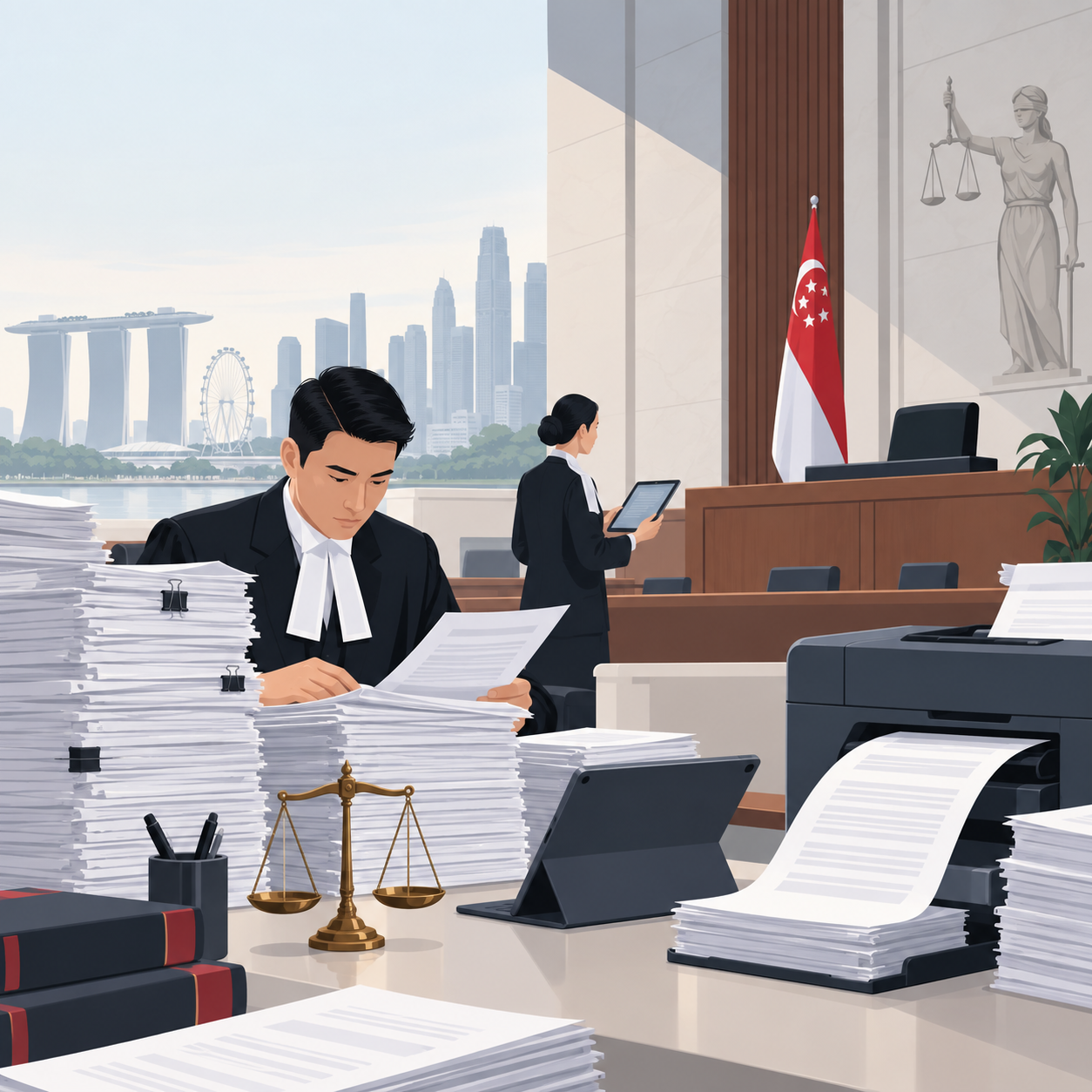 新加坡律师打官司仍花费数千新元打印文件