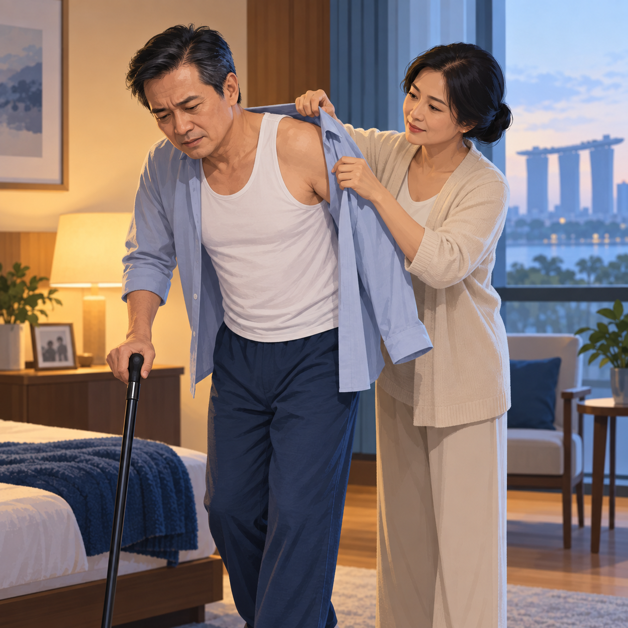 陈泓宇背伤严重，妻子刘芷绚曾帮他穿衣