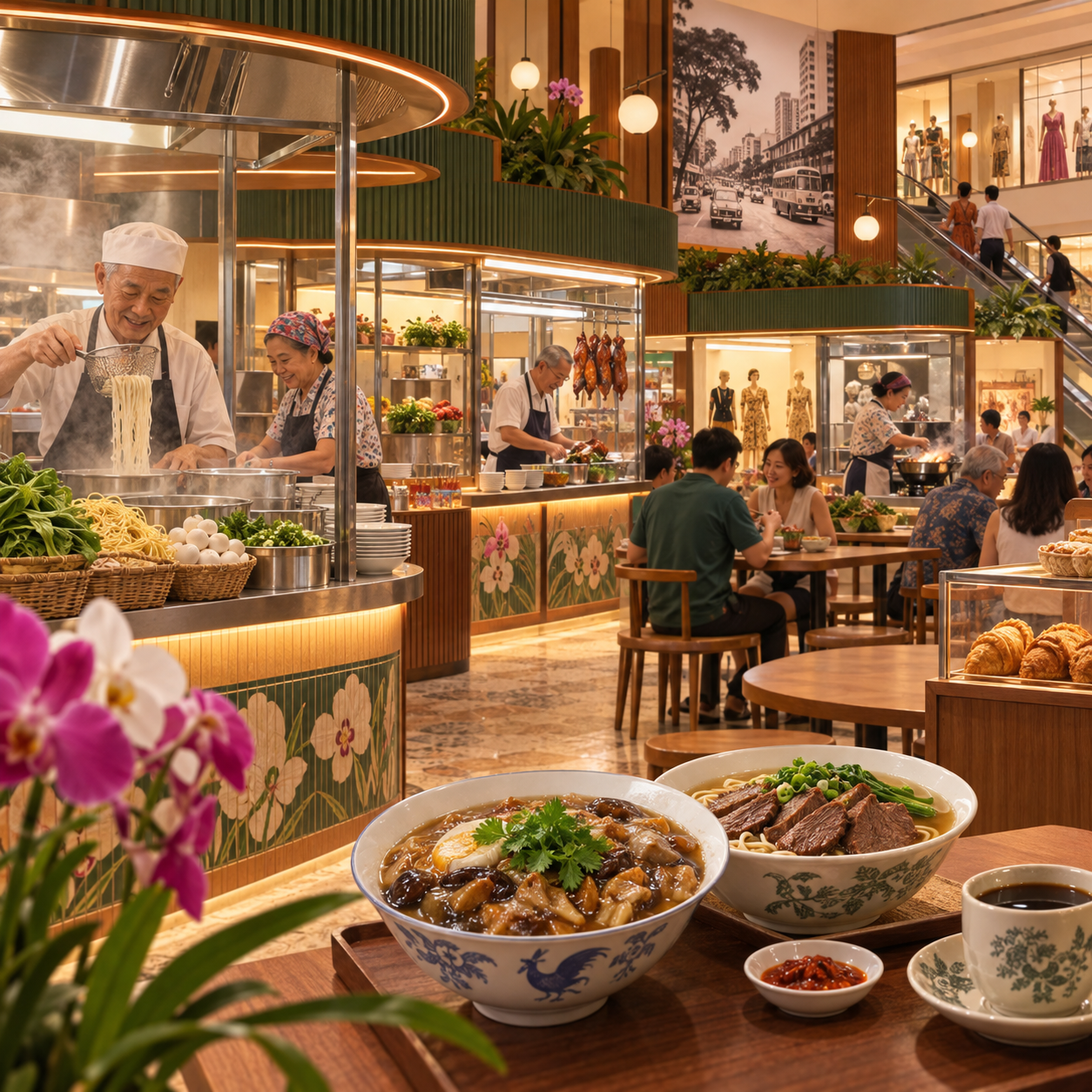 新加坡ION Orchard美食广场Food Opera翻新重开，引入多家老字号摊档