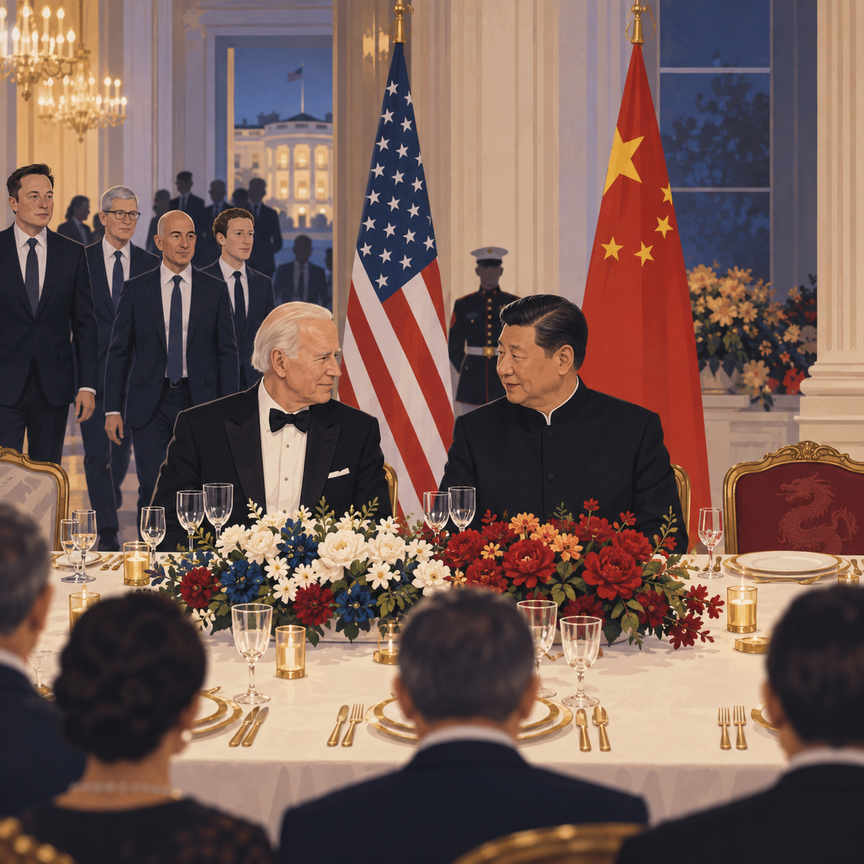 特朗普设国宴招待习近平，美国商界大腕将出席，中国企业界阵容未明