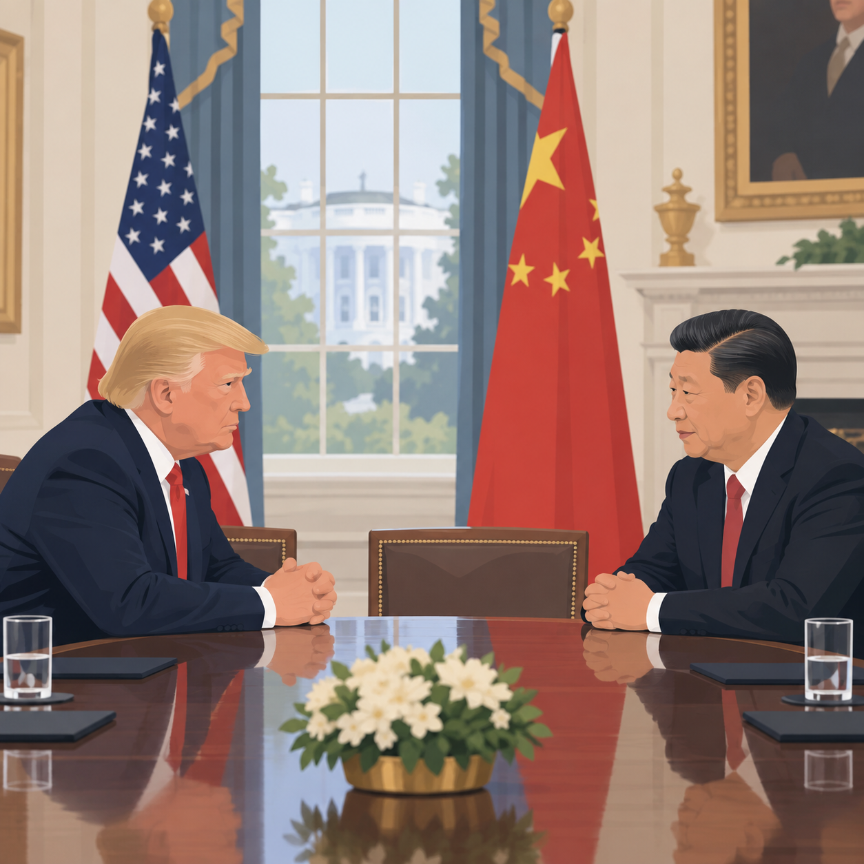 特朗普与习近平在白宫举行高层会谈