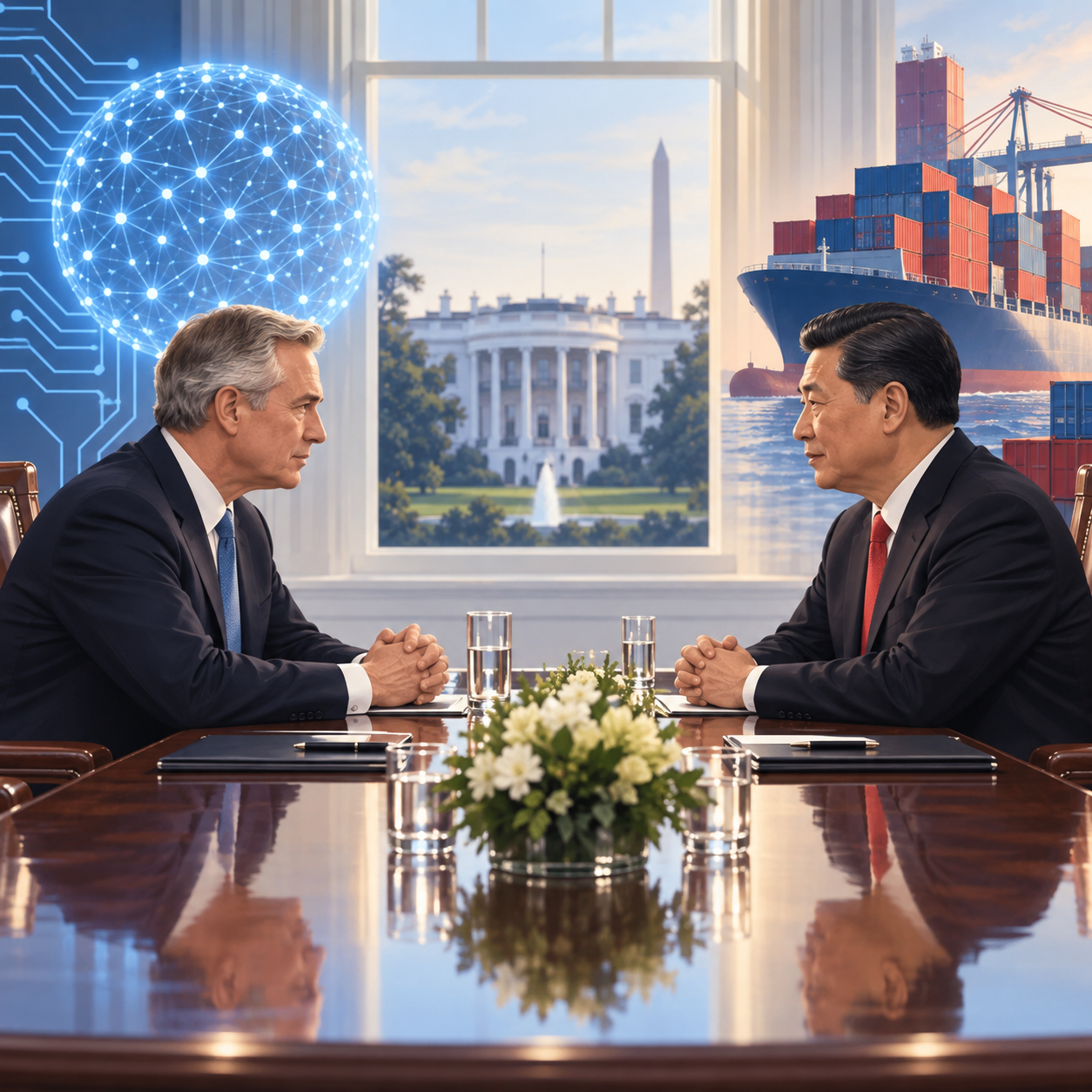 特朗普与习近平在白宫会晤，人工智能与贸易成重点议题