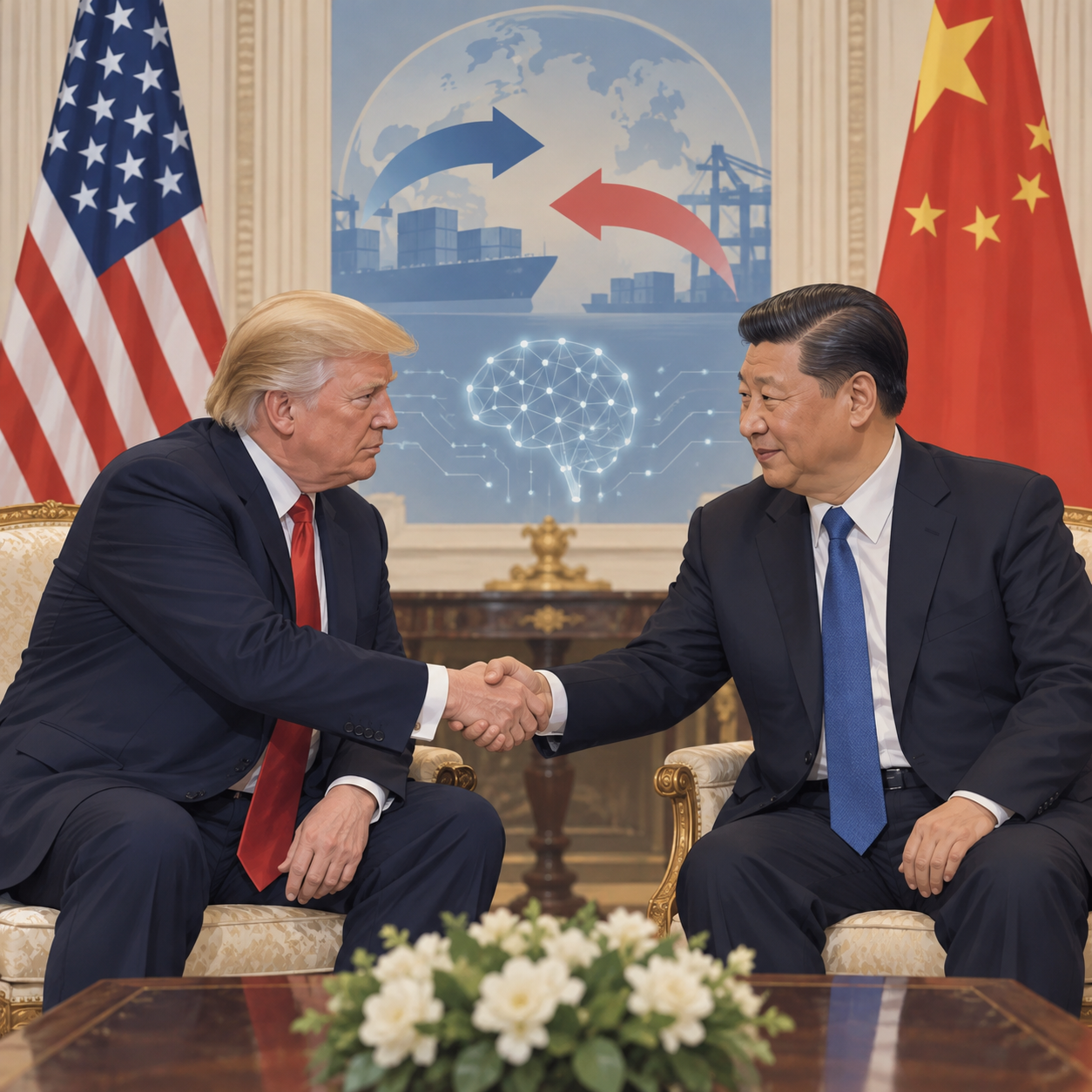 特朗普在白宫会见习近平 聚焦贸易与人工智能