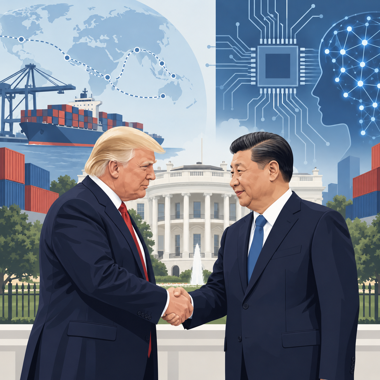 特朗普与习近平在华盛顿峰会：贸易与人工智能成焦点