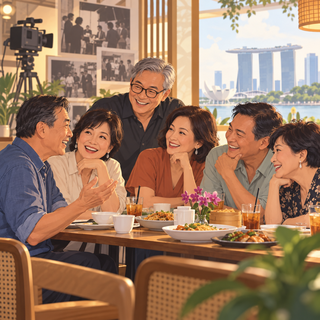90年代本地剧《成长》演员重聚聚餐：熟悉的默契依旧