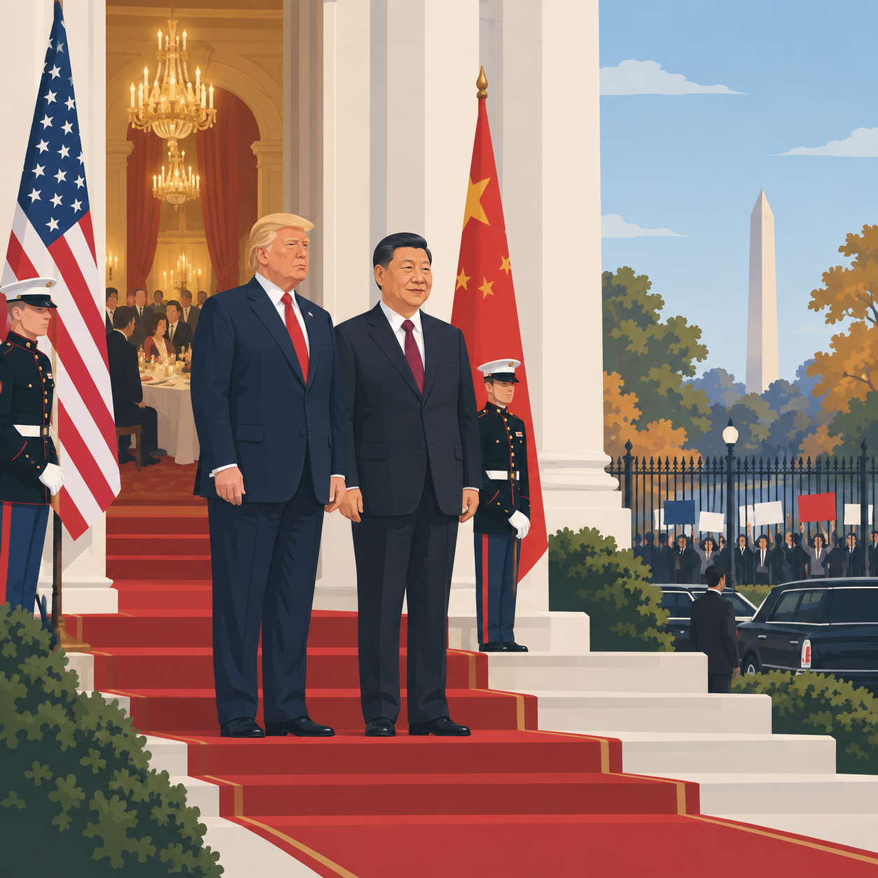 特朗普高调欢迎习近平访美，峰会未见重大突破