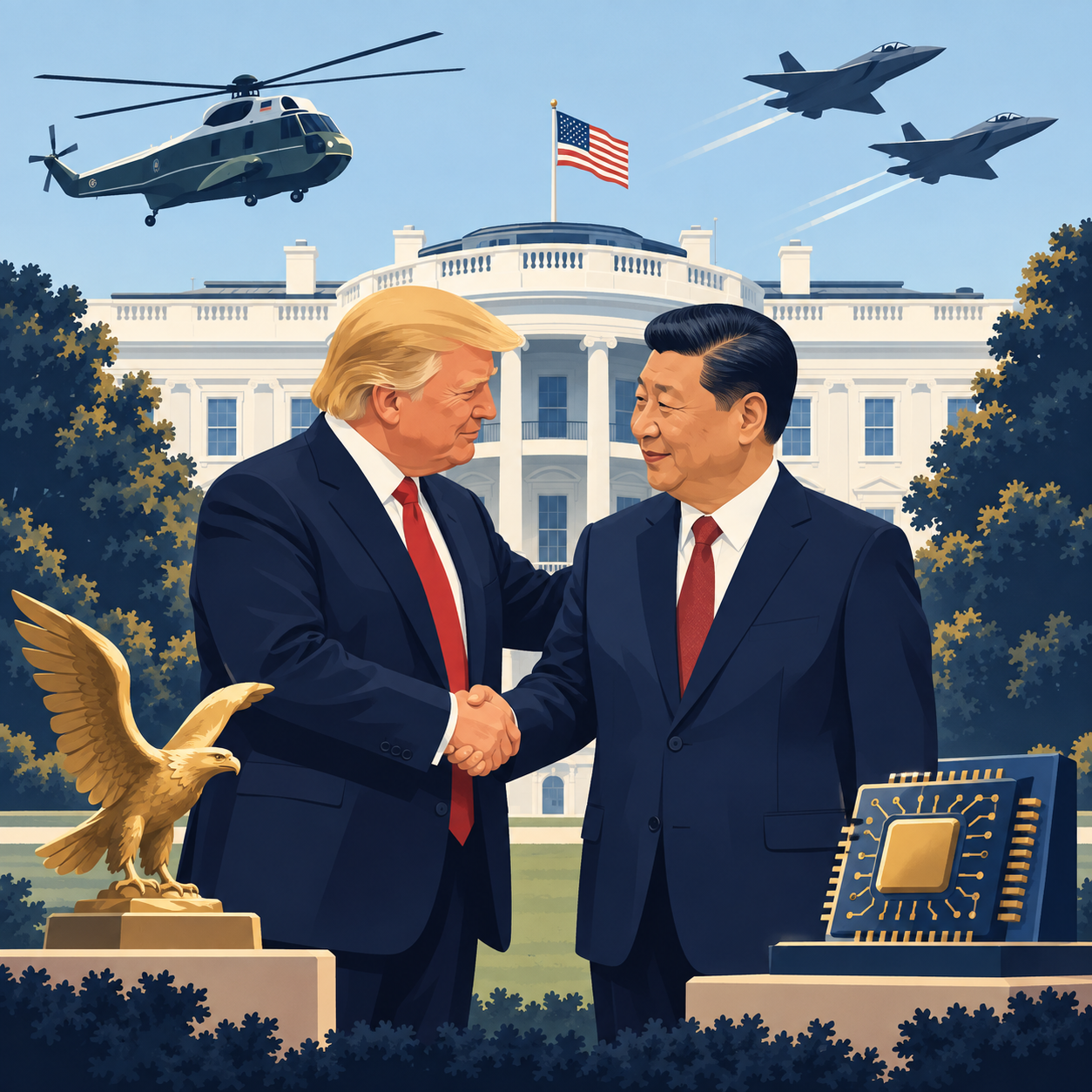 特朗普以高规格安排欢迎习近平 习近平强调中美合作与管控分歧