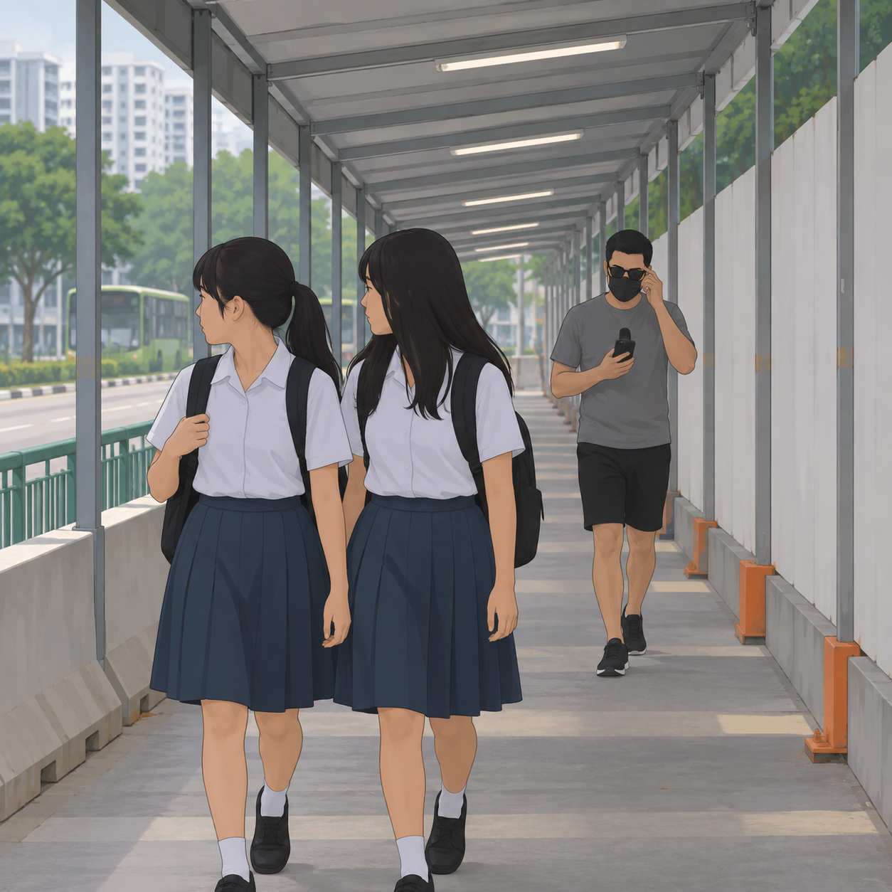 男子疑戴智能眼镜尾随女学生，视频引发安全担忧