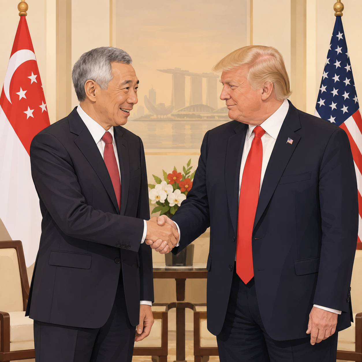 李显龙向美国第45任总统唐纳德·特朗普致贺