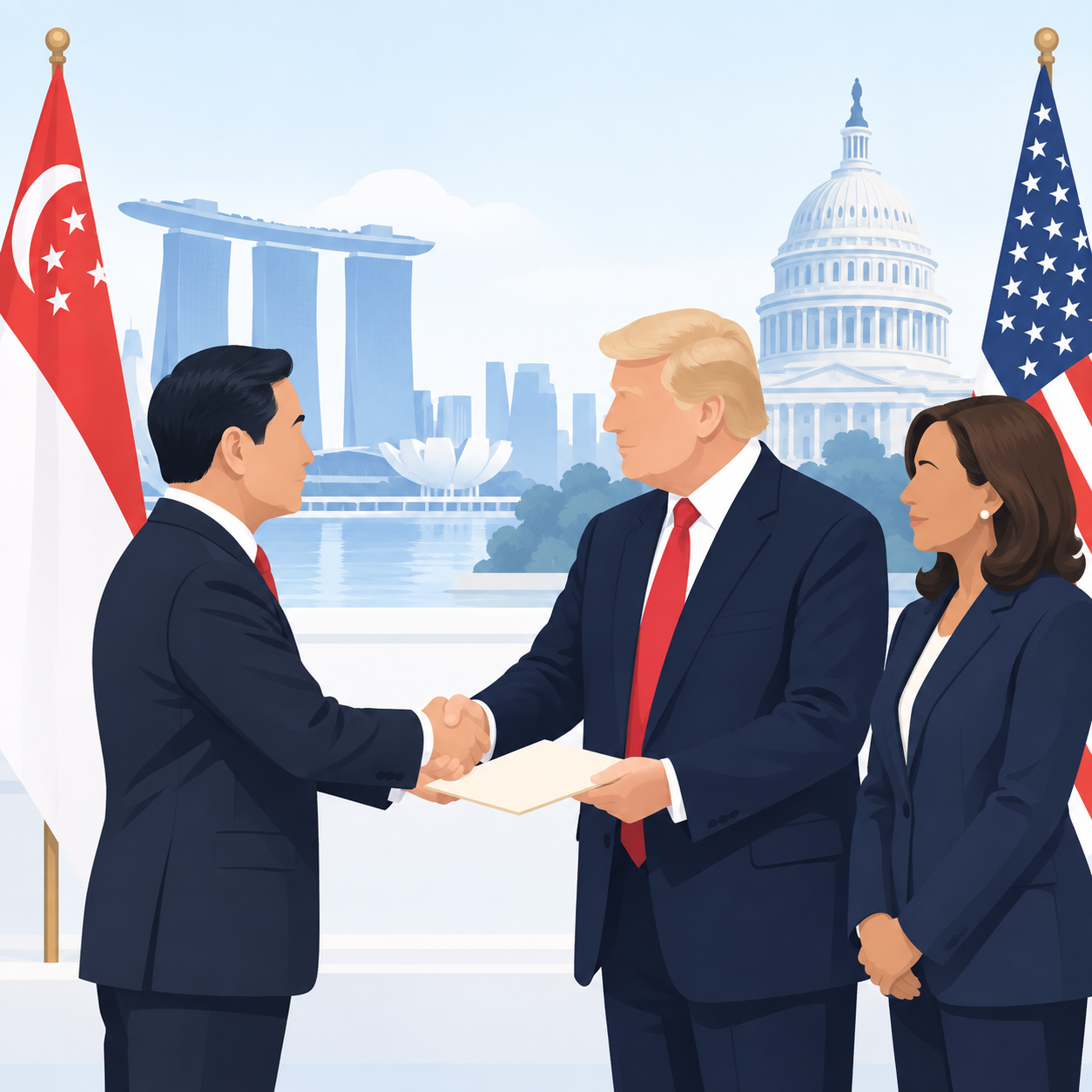 李显龙总理致贺美国当选总统特朗普和副总统当选人彭斯