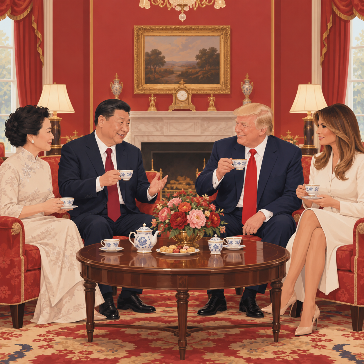 习近平特朗普白宫茶叙 同意拓展中美关系定位