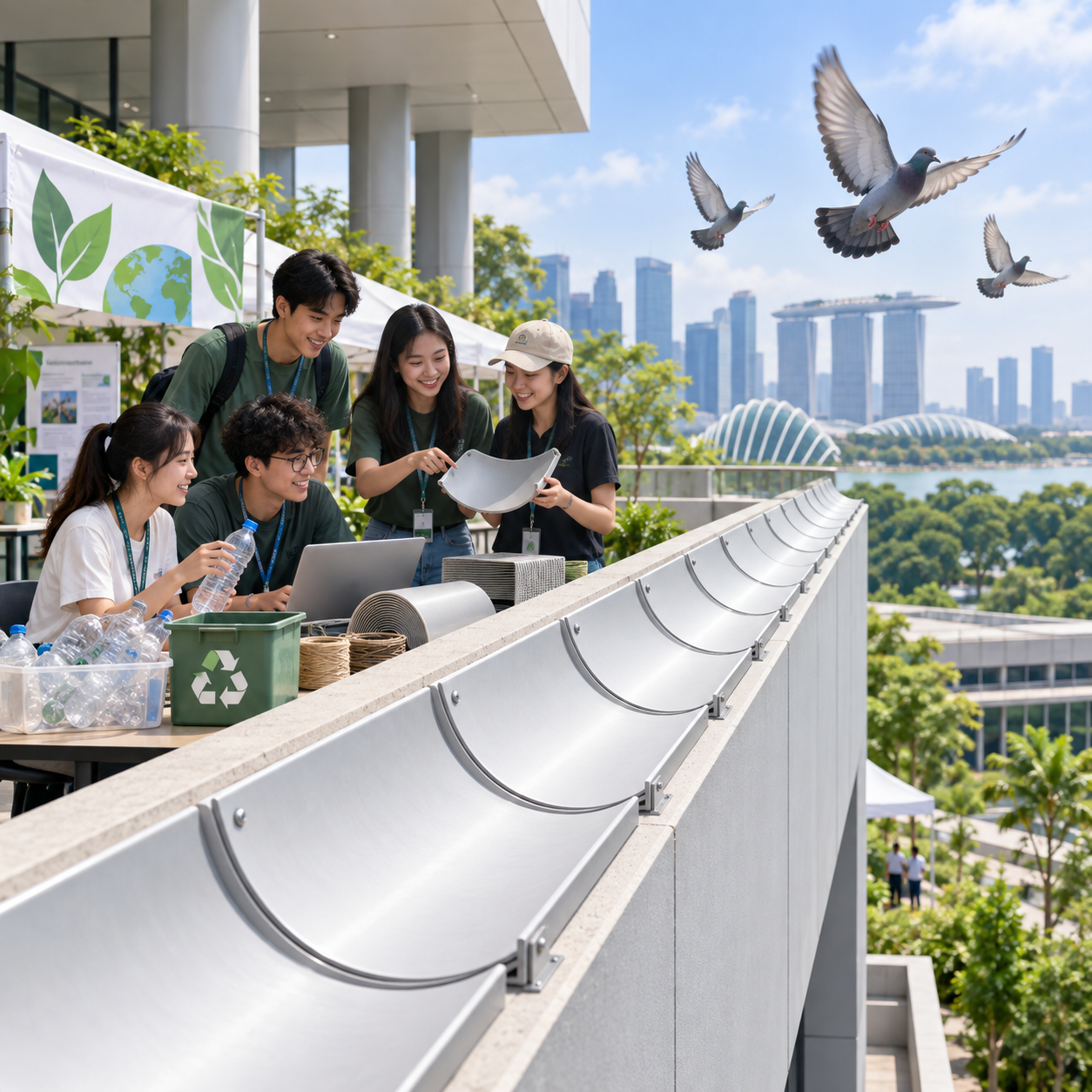共和理工学生研发人道驱鸟装置亮相环保节