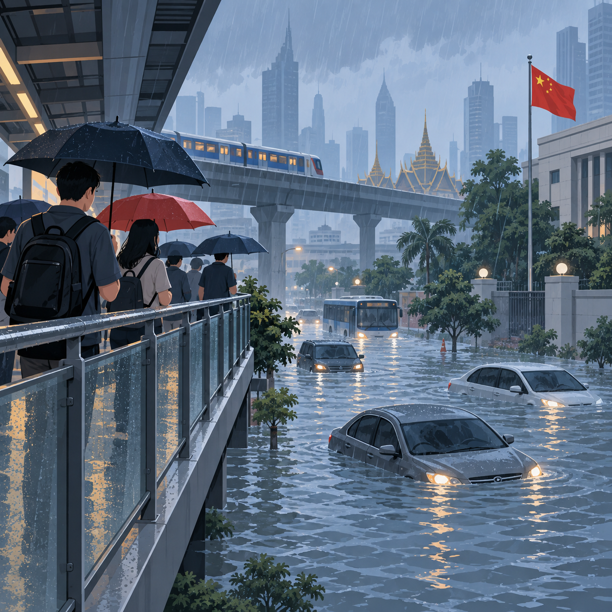 中国驻泰使馆提醒在泰中国公民防范洪涝灾害
