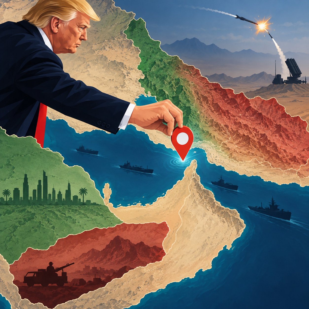 特朗普发布地图，将霍尔木兹海峡标为“特朗普海峡”