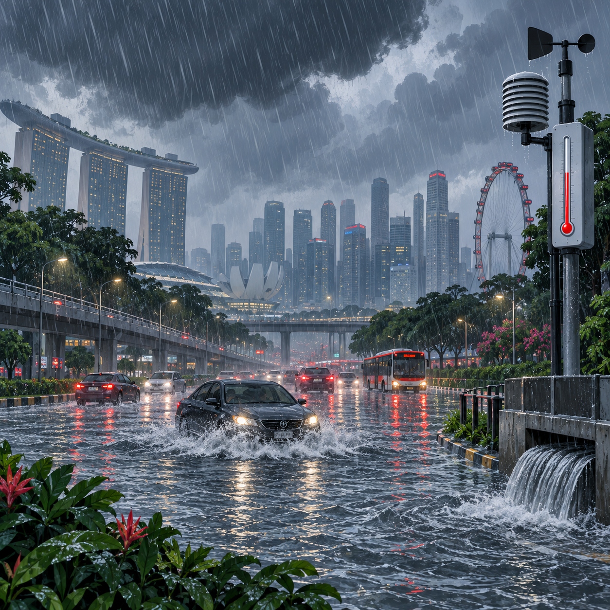 新加坡多地降雨，金文泰27日最低气温降至20.7°C