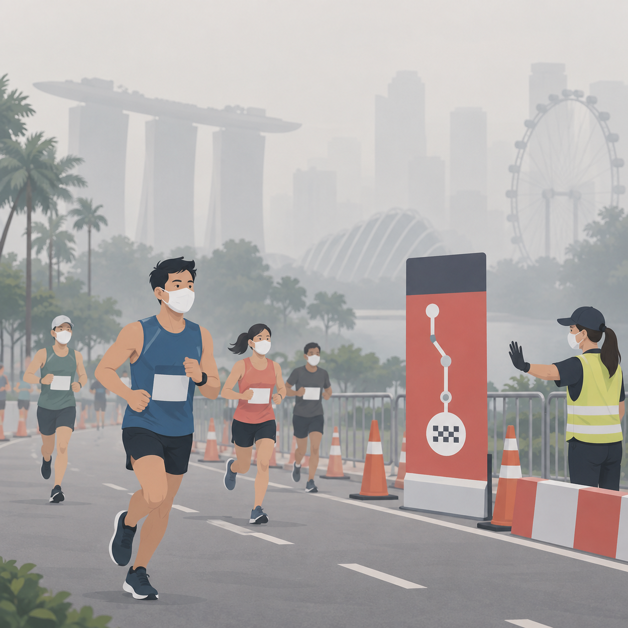 受雾霾影响，Kiprun新加坡半马赛临时缩短至10公里
