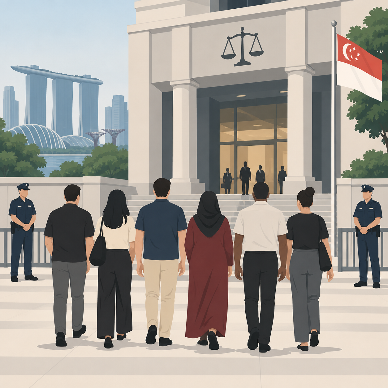 六人因涉嫌参与非法集会及游行在新加坡被控
