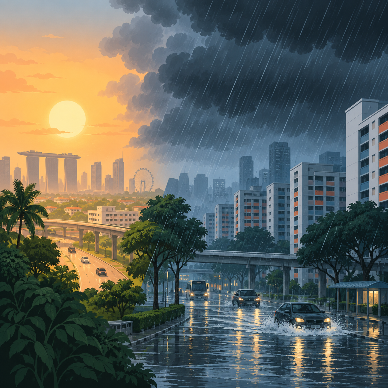新加坡天气骤变：创纪录高温翌日多地降至25℃以下