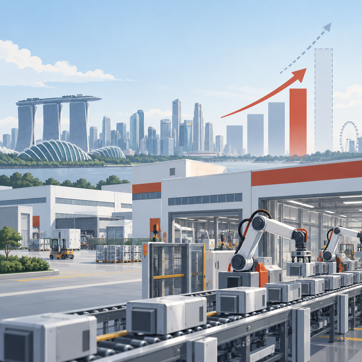 新加坡8月工厂产出同比增长15.4%，低于市场预期