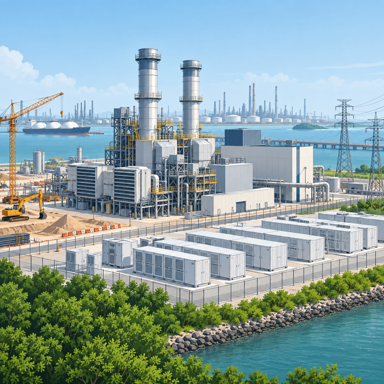 PacificLight Power启动新加坡首座配备电池储能系统的燃气电厂建设