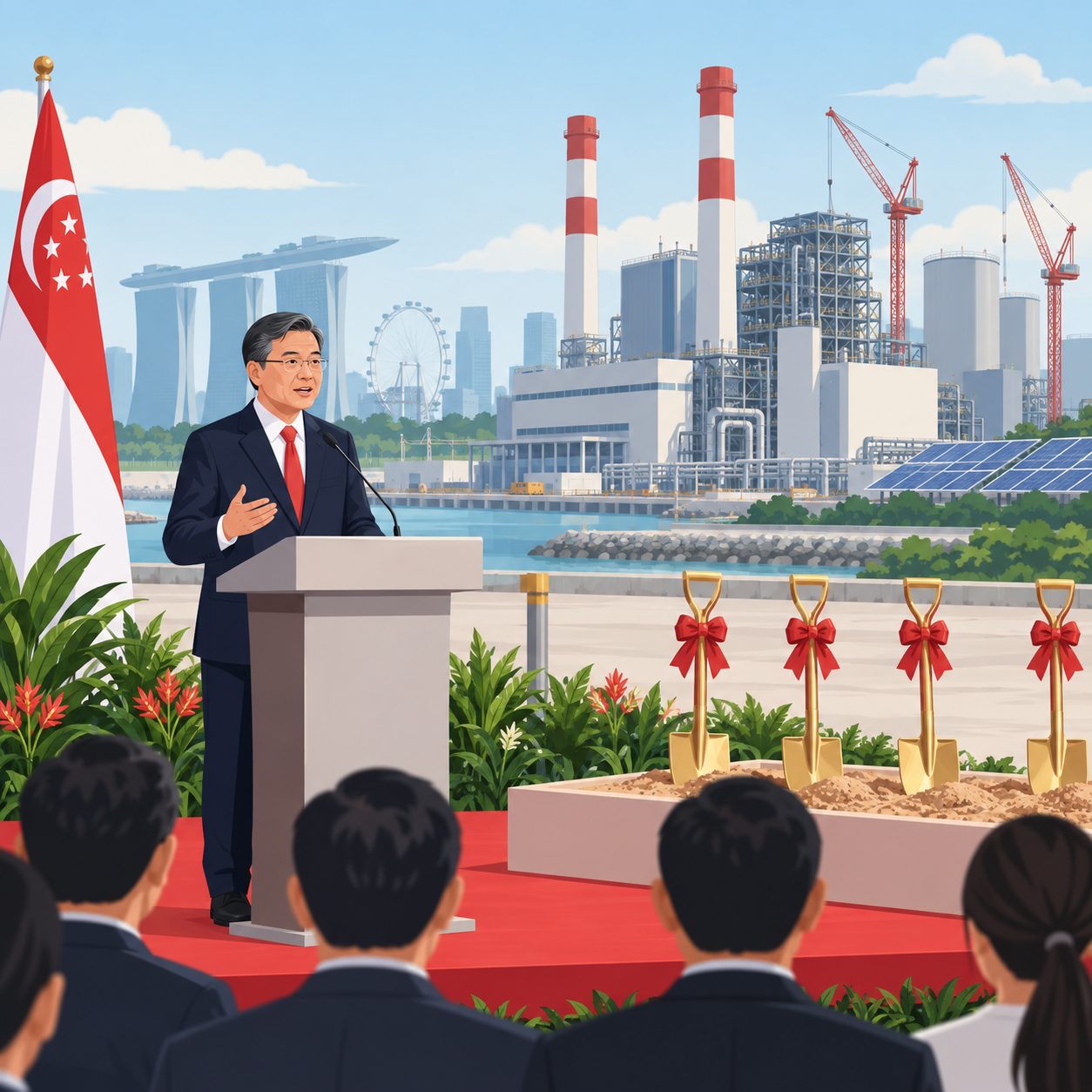 陈诗龙出席PacificLight 670兆瓦发电厂奠基仪式并发表讲话