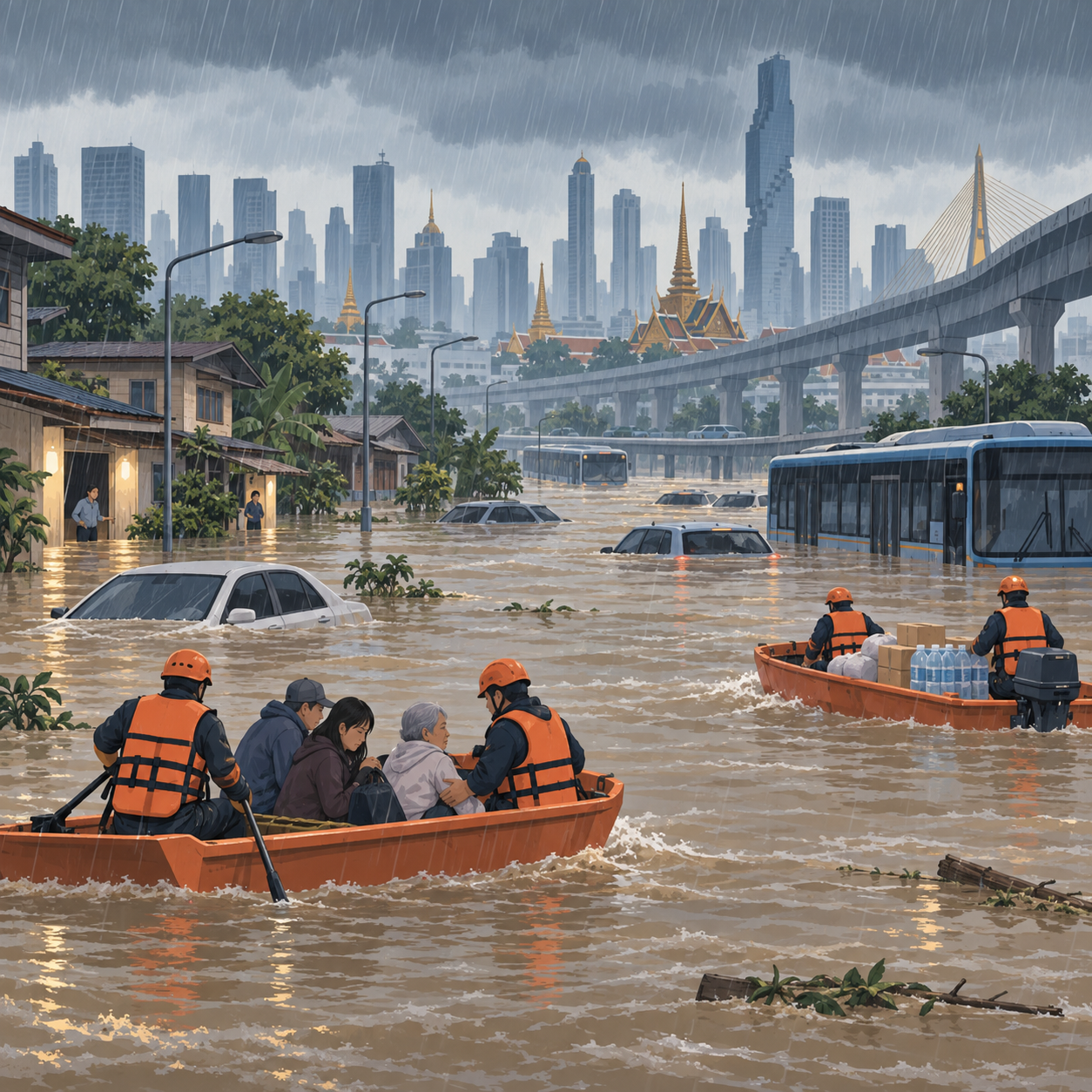 曼谷暴雨致全城瘫痪 70万人受灾 经济损失料逾4.6亿新元