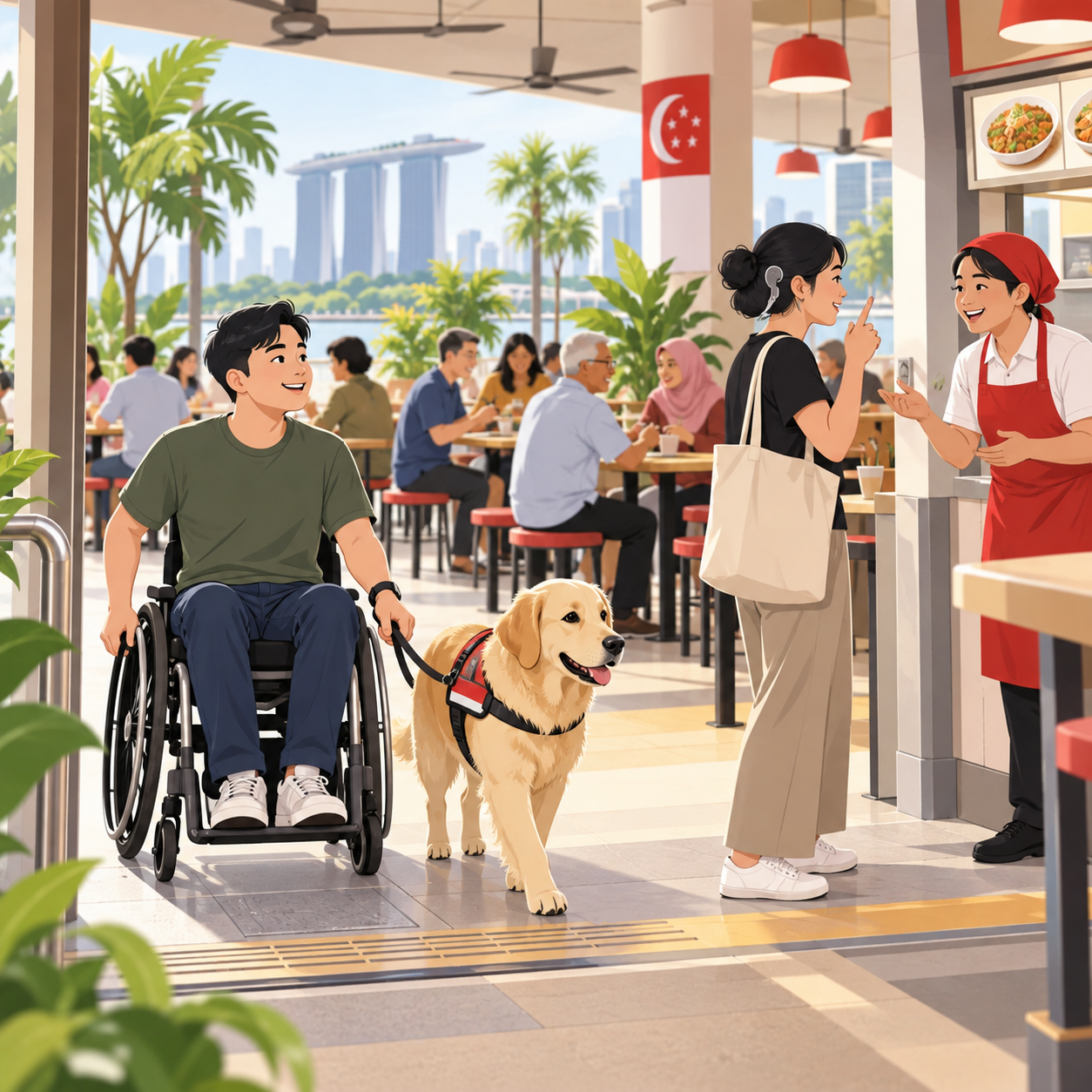 新加坡11月1日起扩大协助犬进入餐饮场所范围