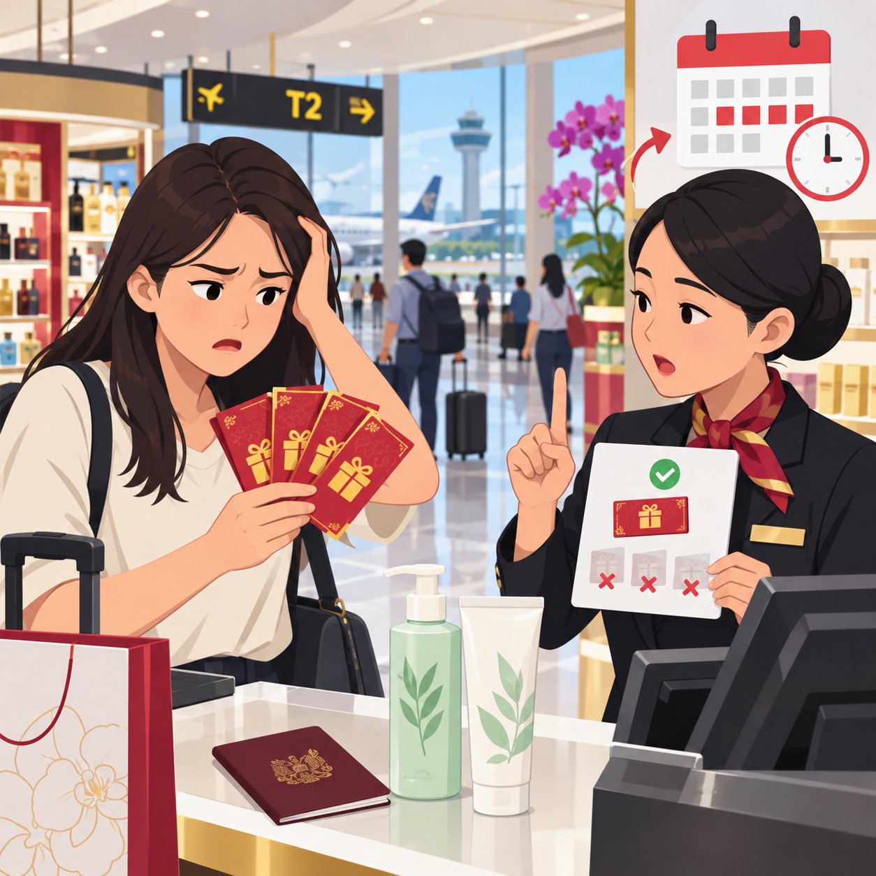 旅客不满免税店每次只能使用一张3新元代金券
