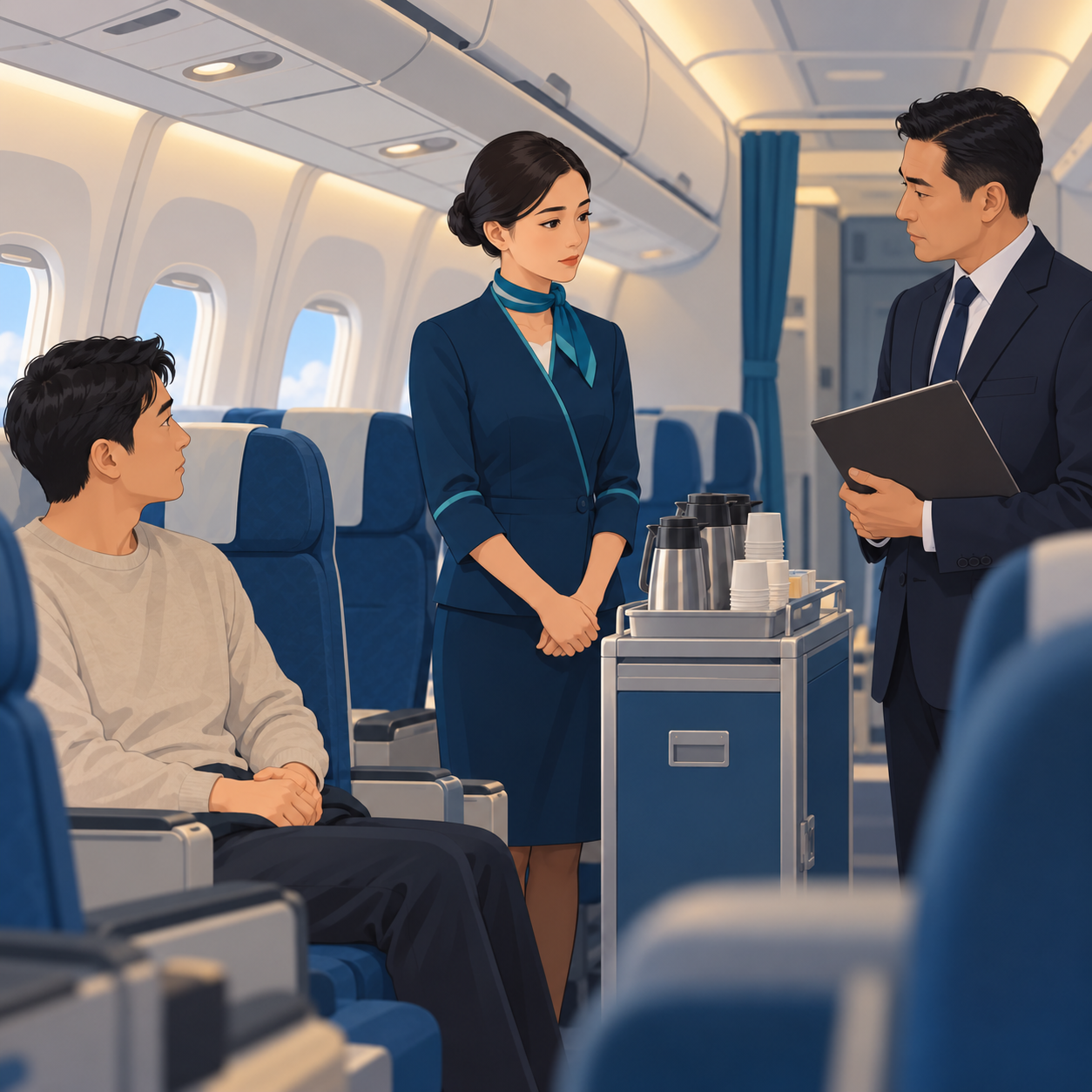 东航就“空姐下跪”事件报案 暂停涉事乘客乘机