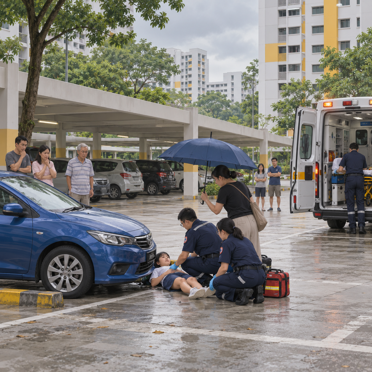 义顺一名11岁女童遭汽车撞倒后送院，司机协助调查