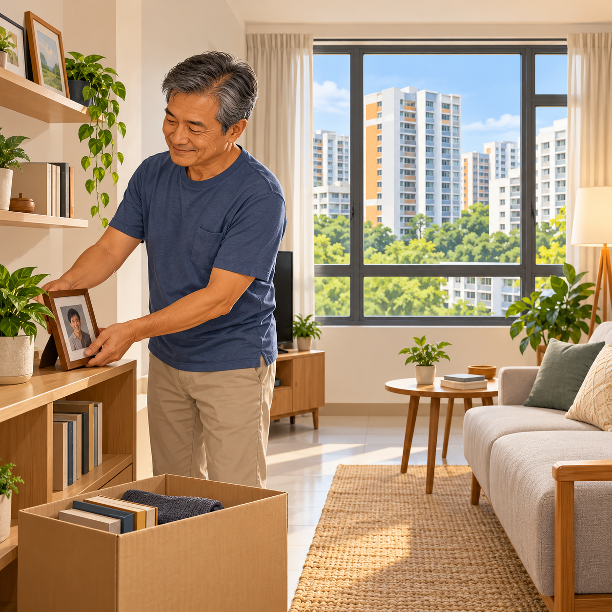 汤姆·王缩小居住空间，退休后搬入堪培拉两房式组屋