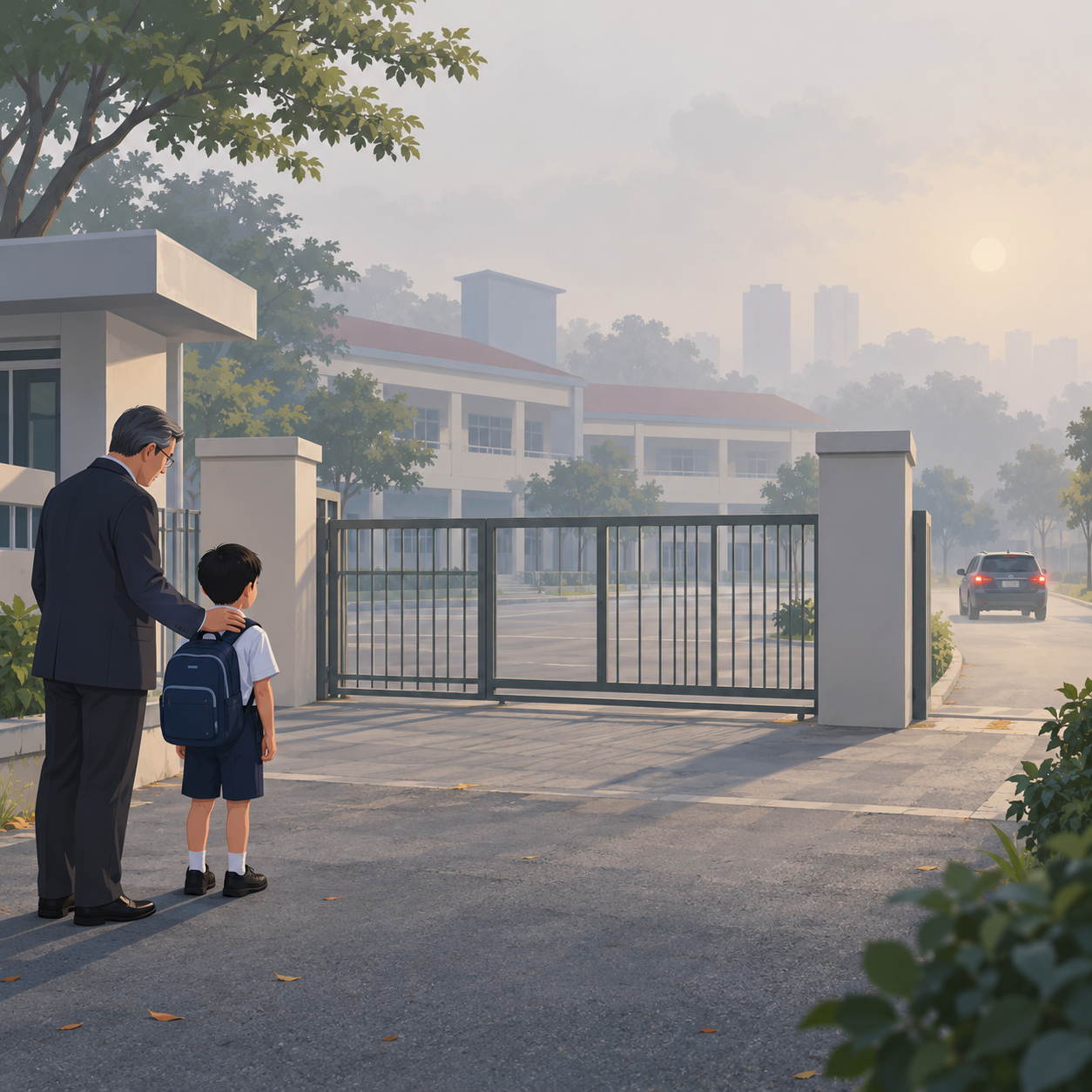 雾霾停课通知未看到，马来西亚一名母亲误将孩子送到学校