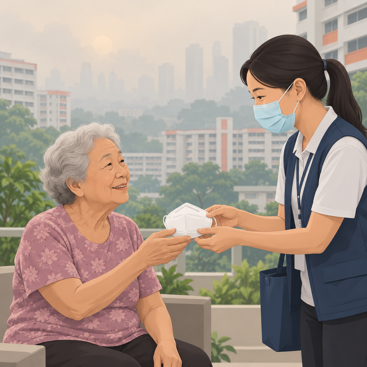 24小时PSI超过200时将向易受影响群体发放N95口罩