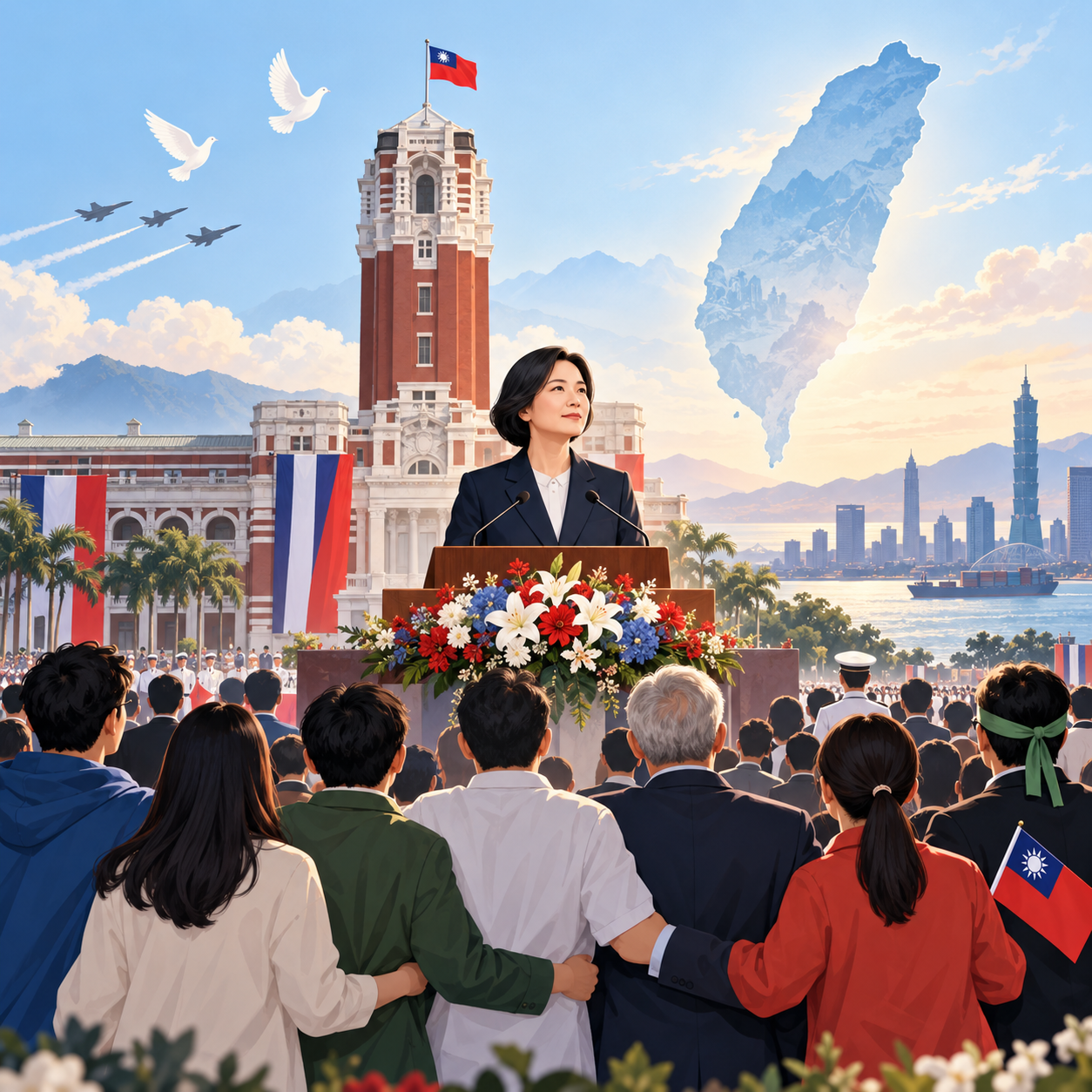 韩国瑜双十致词：盼化解朝野对立，守护台湾民主