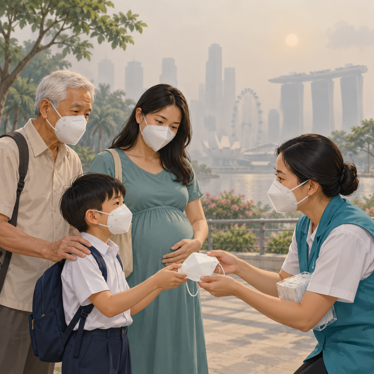 PSI达不健康水平时，新加坡将向弱势群体发放N95口罩