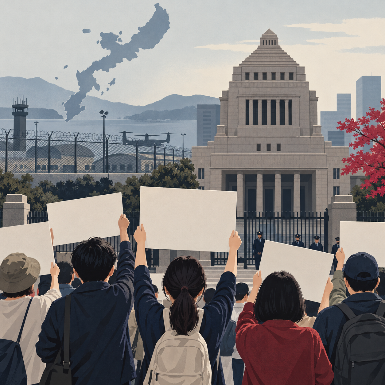 冲绳女子遇害案引发愤怒，居民要求美军撤离