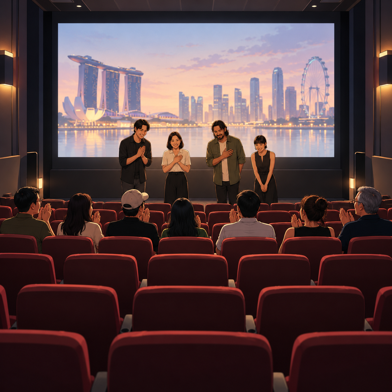 新加坡电影《The Sandbox》放映场仅7名观众，演员到场惊喜致谢