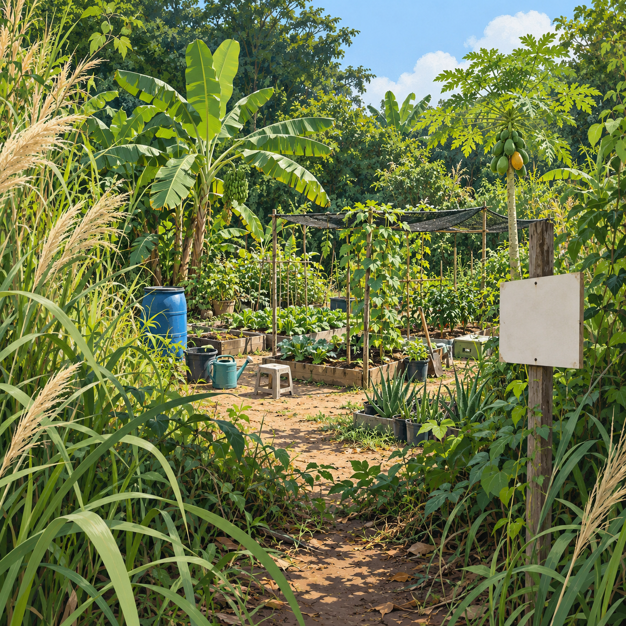 实里达南连路丛林内发现非法菜园，土管局要求清除