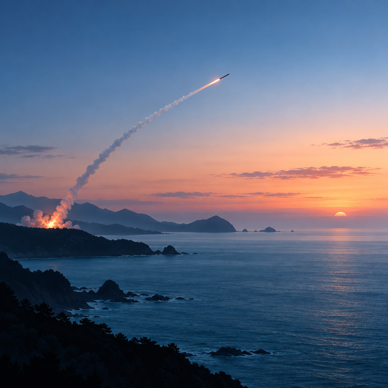 韩国军方称朝鲜向东海发射一枚不明飞行物